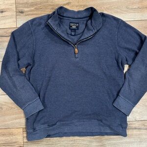 SMITH’S WORKWEAR Navy Blue Cozy Quarter Zip Sweatshirt | Size Large